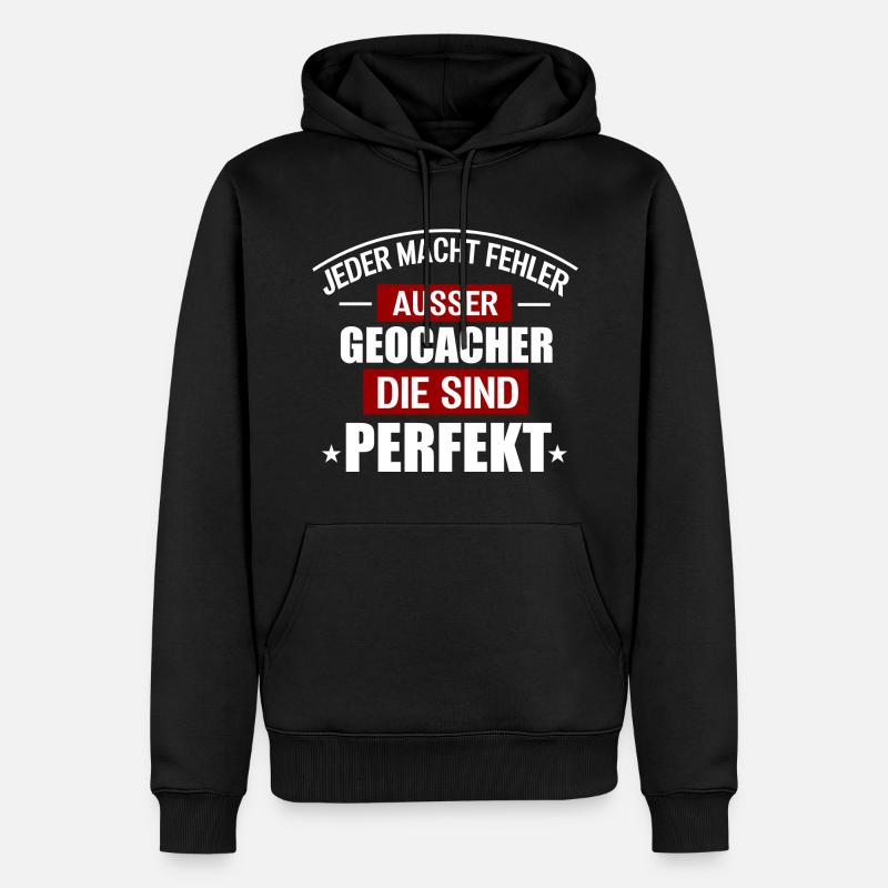GEOCACHER - Männer Premium Bio Hoodie - Schwarz