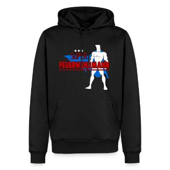 FEUERWEHRMANN - Männer Premium Bio Hoodie - Schwarz - Vorne - Nico (187cm)