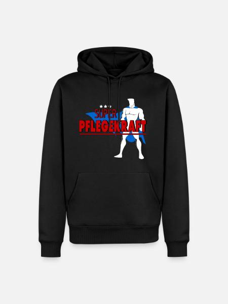 PFLEGEKRAFT - Männer Premium Bio Hoodie - Schwarz