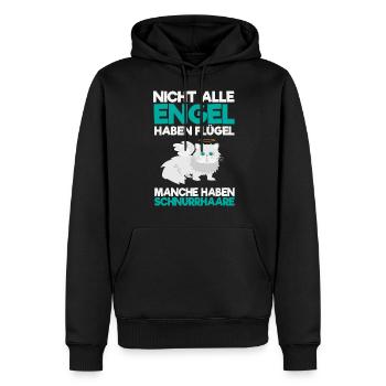 ENGEL KATZE! - Männer Premium Bio Hoodie - Schwarz - Vorne - Nico (187cm)
