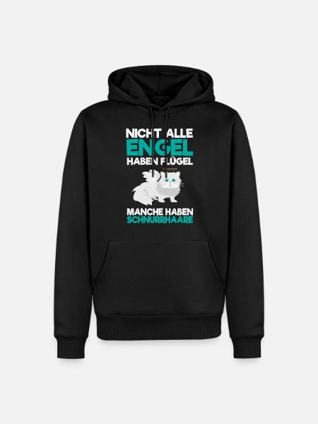 ENGEL KATZE! - Männer Premium Bio Hoodie - Schwarz