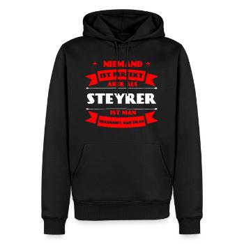 Perfekter Steyrer - Steyr Oberösterreich Austria - Männer Premium Bio Hoodie - Schwarz - Vorne - Nico (187cm)