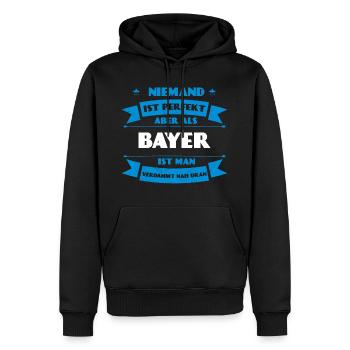 Perfekter Bayer - Bayern Deutschland - Männer Premium Bio Hoodie - Schwarz - Vorne - Nico (187cm)