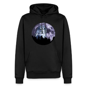 Le Grand Hibou - Sweat à capuche Premium bio Homme - noir - Devant - Nico (187cm)