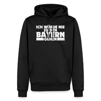 NIE ZU DEN BAYERN ANTI BAYERN - Männer Premium Bio Hoodie - Schwarz - Vorne - Nico (187cm)