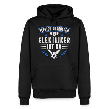 ELEKTRIKER HANDWERK - Männer Premium Bio Hoodie - Schwarz - Vorne - Nico (187cm)