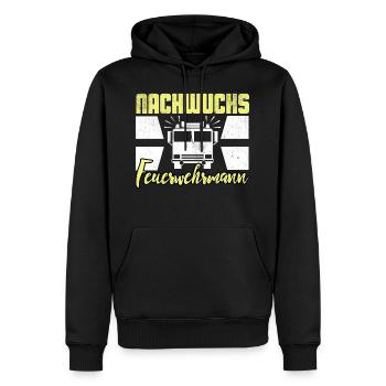 NACHWUCHS FEUERWEHRMANN FEUERWEHR COOLES GESCHENK - Männer Premium Bio Hoodie - Schwarz - Vorne - Nico (187cm)