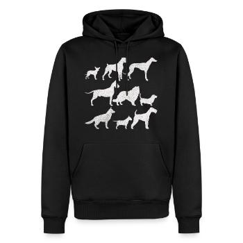 CHIENS CHIENS CADEAUX - Sweat à capuche Premium bio Homme - noir - Devant - Nico (187cm)