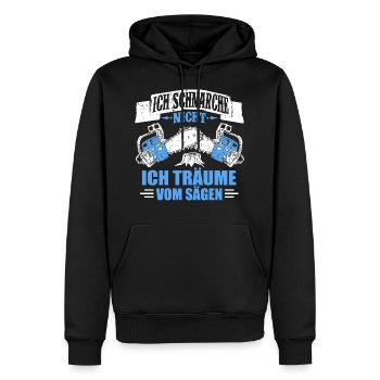 BOIS / TRONCONNEUSES / RANGERS / Forêt / BUCHERONS - Sweat à capuche Premium bio Homme - noir - Devant - Nico (187cm)