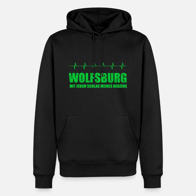 WOLFSBURG-Geschenk - Männer Premium Bio Hoodie - Schwarz