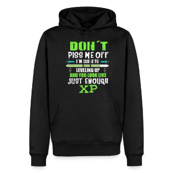 DONT PISS ME OFF I´ M CLOSE TO - Männer Premium Bio Hoodie - Schwarz - Vorne - Nico (187cm)