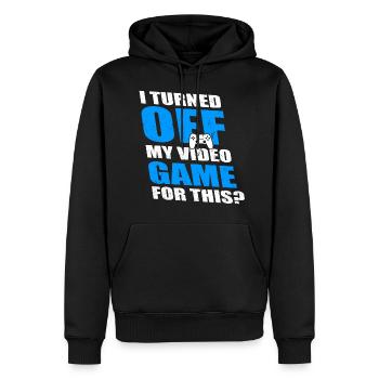 I TURNE OFF MY VIDEO GAME FOR THIS - Sweat à capuche Premium bio Homme - noir - Devant - Nico (187cm)