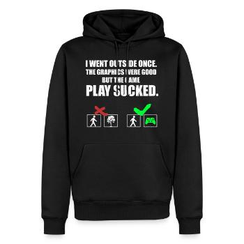 THE GAME PLAY SUCKED - Sweat à capuche Premium bio Homme - noir - Devant - Nico (187cm)