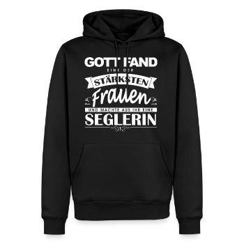 Segeln Shirt-Gott fand - Männer Premium Bio Hoodie - Schwarz - Vorne - Nico (187cm)