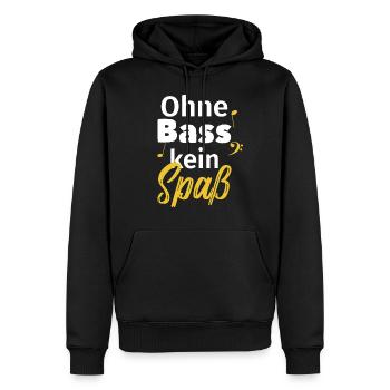 Ohne Bass kein Spass - Männer Premium Bio Hoodie - Schwarz - Vorne - Nico (187cm)