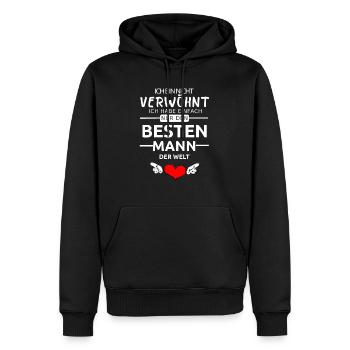 Bester Mann der Welt Valentinstag Geschenk Liebe - Männer Premium Bio Hoodie - Schwarz - Vorne - Nico (187cm)