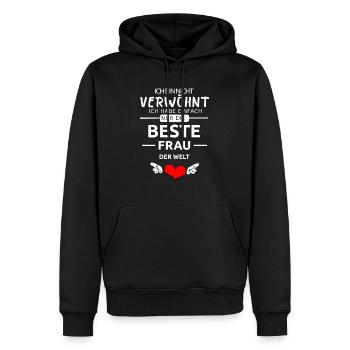 Beste Frau der Welt Valentinstag Geschenk Liebe - Männer Premium Bio Hoodie - Schwarz - Vorne - Nico (187cm)
