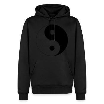 Yin Yang - Sweat à capuche Premium bio Homme - noir - Devant - Nico (187cm)
