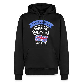 Faire à nouveau cadeau de l'Amérique Grande-Bretagne - Sweat à capuche Premium bio Homme - noir - Devant - Nico (187cm)