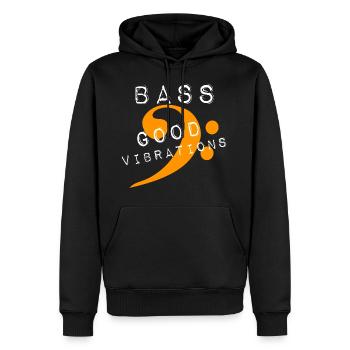 bass-good vibrations - Männer Premium Bio Hoodie - Schwarz - Vorne - Nico (187cm)