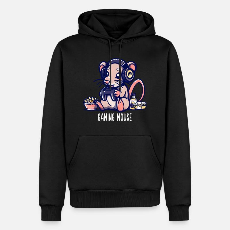 Souris de jeu - Sweat à capuche Premium bio Homme - noir