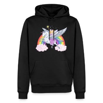 Fairy Girl - Sweat à capuche Premium bio Homme - noir - Devant - Nico (187cm)