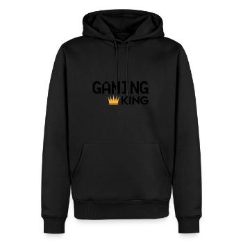 Spielkönig - Männer Premium Bio Hoodie - Schwarz - Vorne - Nico (187cm)