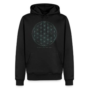 Blume des Lebens - Ursprung-Schöpfung-Leben - Männer Premium Bio Hoodie - Schwarz - Vorne - Nico (187cm)