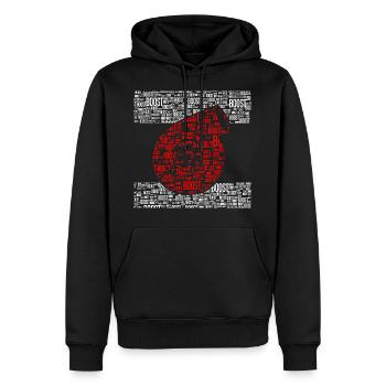 BOOST - Männer Premium Bio Hoodie - Schwarz - Vorne - Nico (187cm)