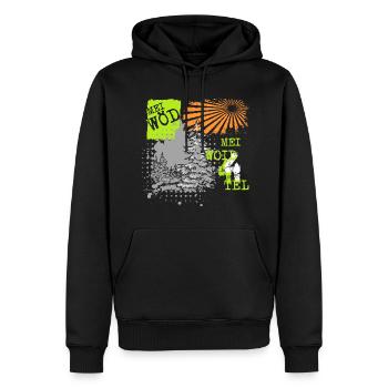Mei Woid4tel - Männer Premium Bio Hoodie - Schwarz - Vorne - Nico (187cm)
