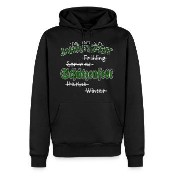 Schützenfest - Die geilste Jahreszeit grün - Männer Premium Bio Hoodie - Schwarz - Vorne - Nico (187cm)