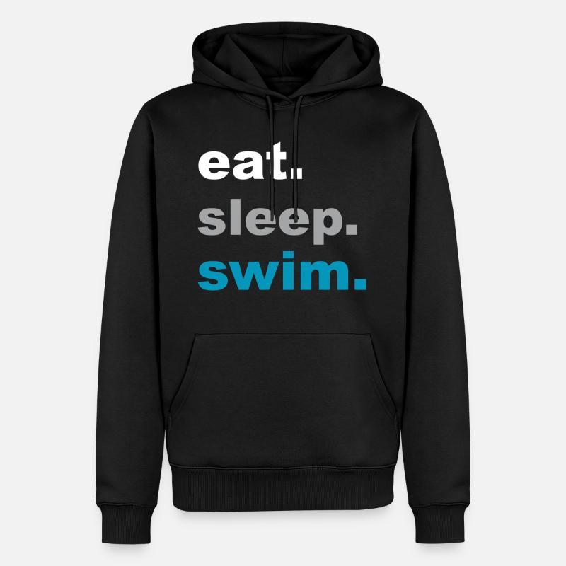 Essen, Schlafen, Schwimmen! - Geschenk - Männer Premium Bio Hoodie - Schwarz