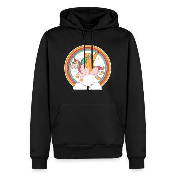 Chemise de licorne fun, cadeau animaux paresseux - Sweat à capuche Premium bio Homme - noir - Devant - Nico (187cm)