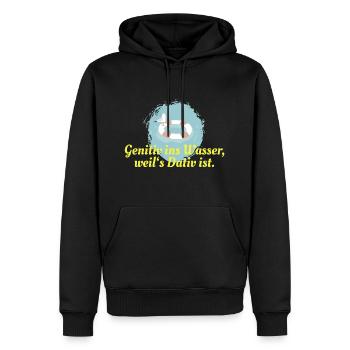 Genitiv Wasser Dativ - Männer Premium Bio Hoodie - Schwarz - Vorne - Nico (187cm)