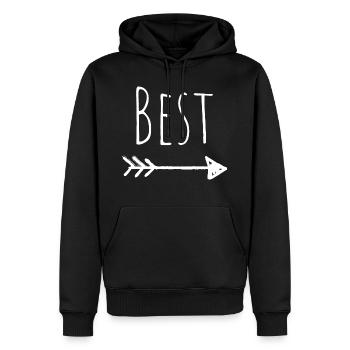 BEST FRIENDS SHIRT - Sweat à capuche Premium bio Homme - noir - Devant - Nico (187cm)