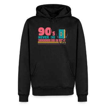90s never the 90s - Men’s Premium Organic Hoodie - black - Front - Nico (187cm)
