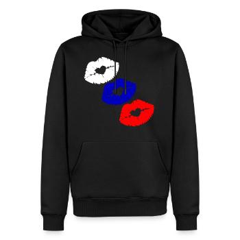 Drapeau de la Russie - Sweat à capuche Premium bio Homme - noir - Devant - Nico (187cm)