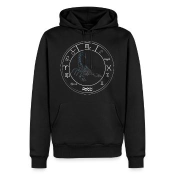 Zodiac Scorpion - Sweat à capuche Premium bio Homme - noir - Devant - Nico (187cm)