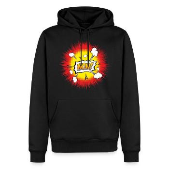 WOW EXPLOSION - Männer Premium Bio Hoodie - Schwarz - Vorne - Nico (187cm)