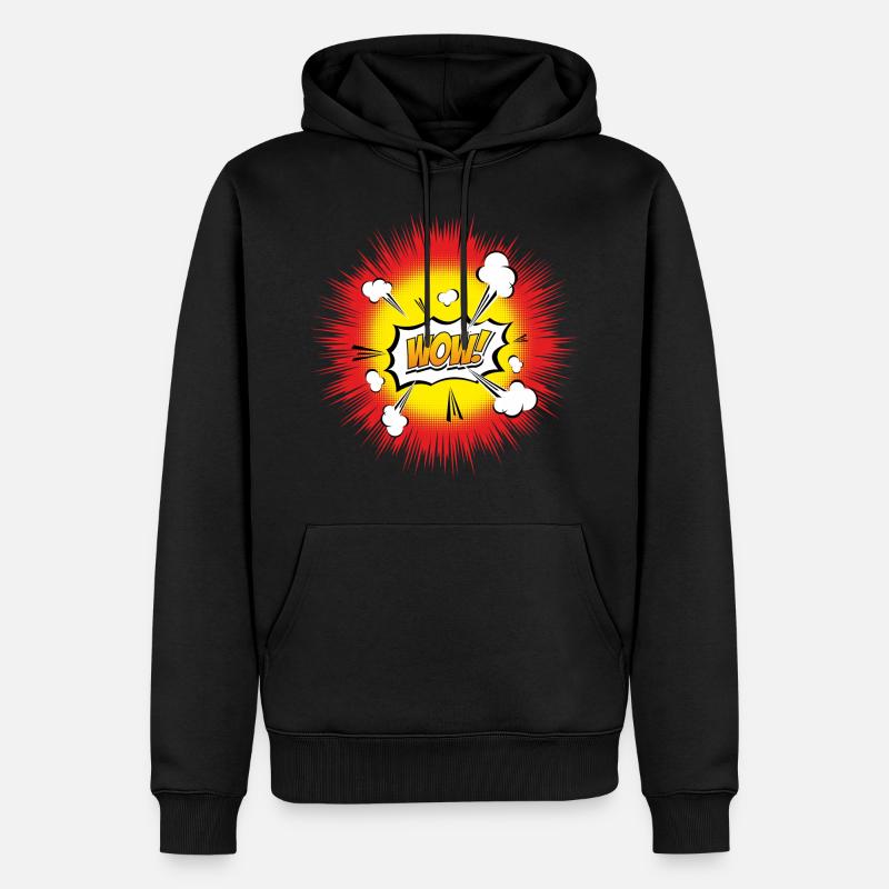 WOW EXPLOSION - Männer Premium Bio Hoodie - Schwarz