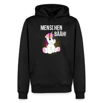 Licorne homme Bääh Licorne Chemise Cadeau - Sweat à capuche Premium bio Homme - noir - Devant - Nico (187cm)