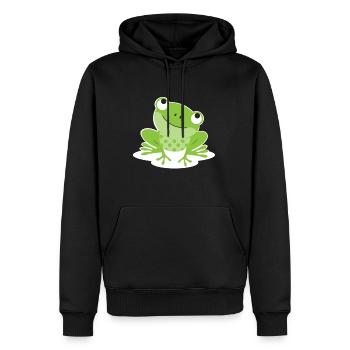 grenouille - Sweat à capuche Premium bio Homme - noir - Devant - Nico (187cm)