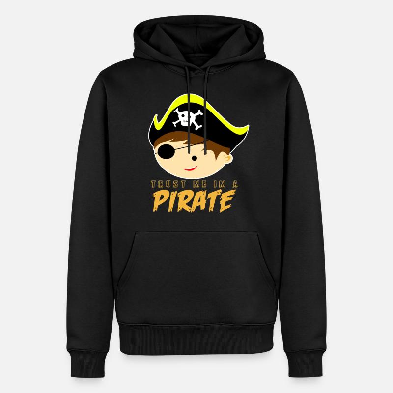 Pirat - Männer Premium Bio Hoodie - Schwarz