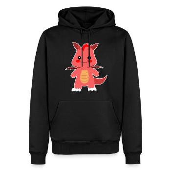 Drache - Männer Premium Bio Hoodie - Schwarz - Vorne - Nico (187cm)