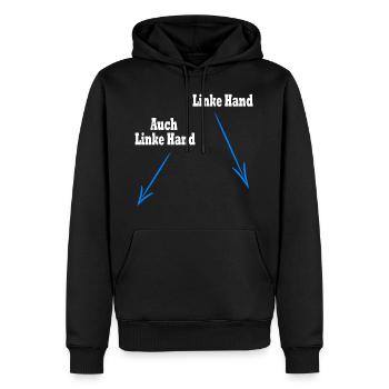 Two left hands - Men’s Premium Organic Hoodie - black - Front - Nico (187cm)