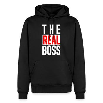 Boss - Männer Premium Bio Hoodie - Schwarz - Vorne - Nico (187cm)