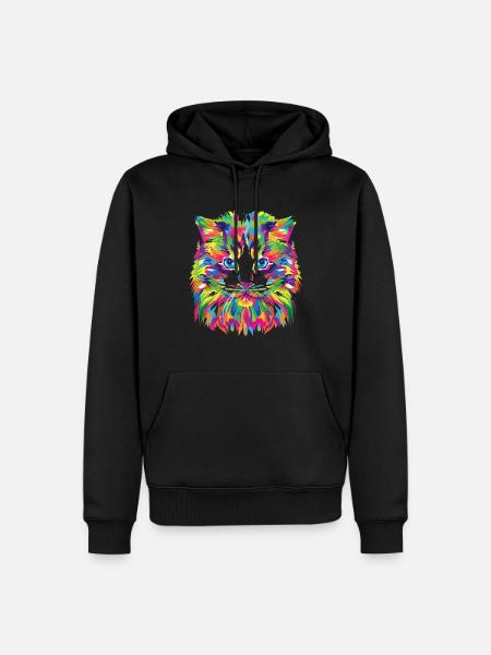 Rainbow Cat - Men’s Premium Organic Hoodie - black