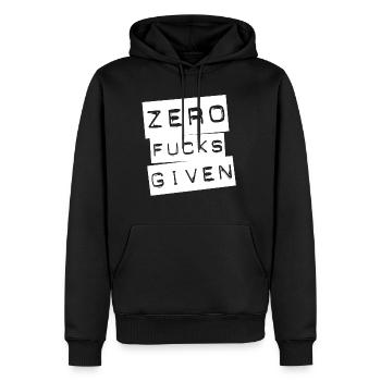 zero fucks given - Statement - Top Geschenkidee - Männer Premium Bio Hoodie - Schwarz - Vorne - Nico (187cm)
