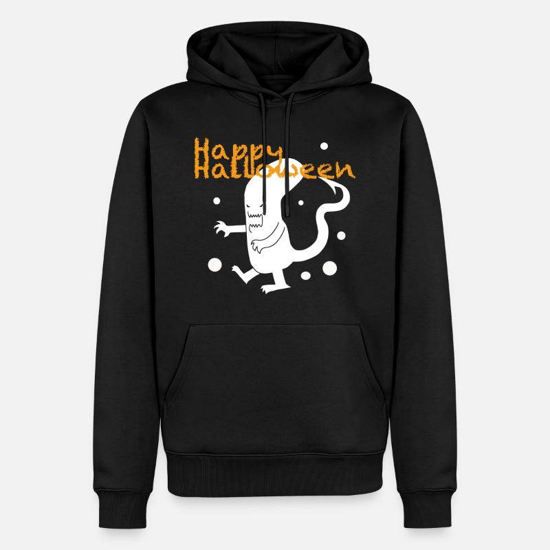 Halloween monstre blanc - Sweat à capuche Premium bio Homme - noir