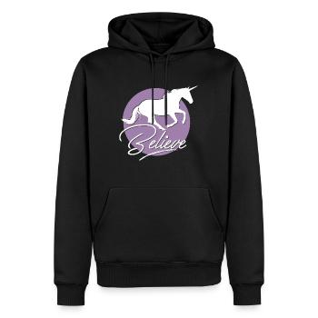 Einhorn - Männer Premium Bio Hoodie - Schwarz - Vorne - Nico (187cm)